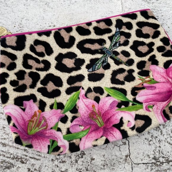 ESTEE Lauder Make Up Pouch Bag Dragonfly Multi Color Print Purse Cosmetic Bag - Picture 1 of 9
